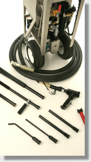 phx-150 blast gun, blast nozzle, phx dry ice blaster, bent tube nozzles